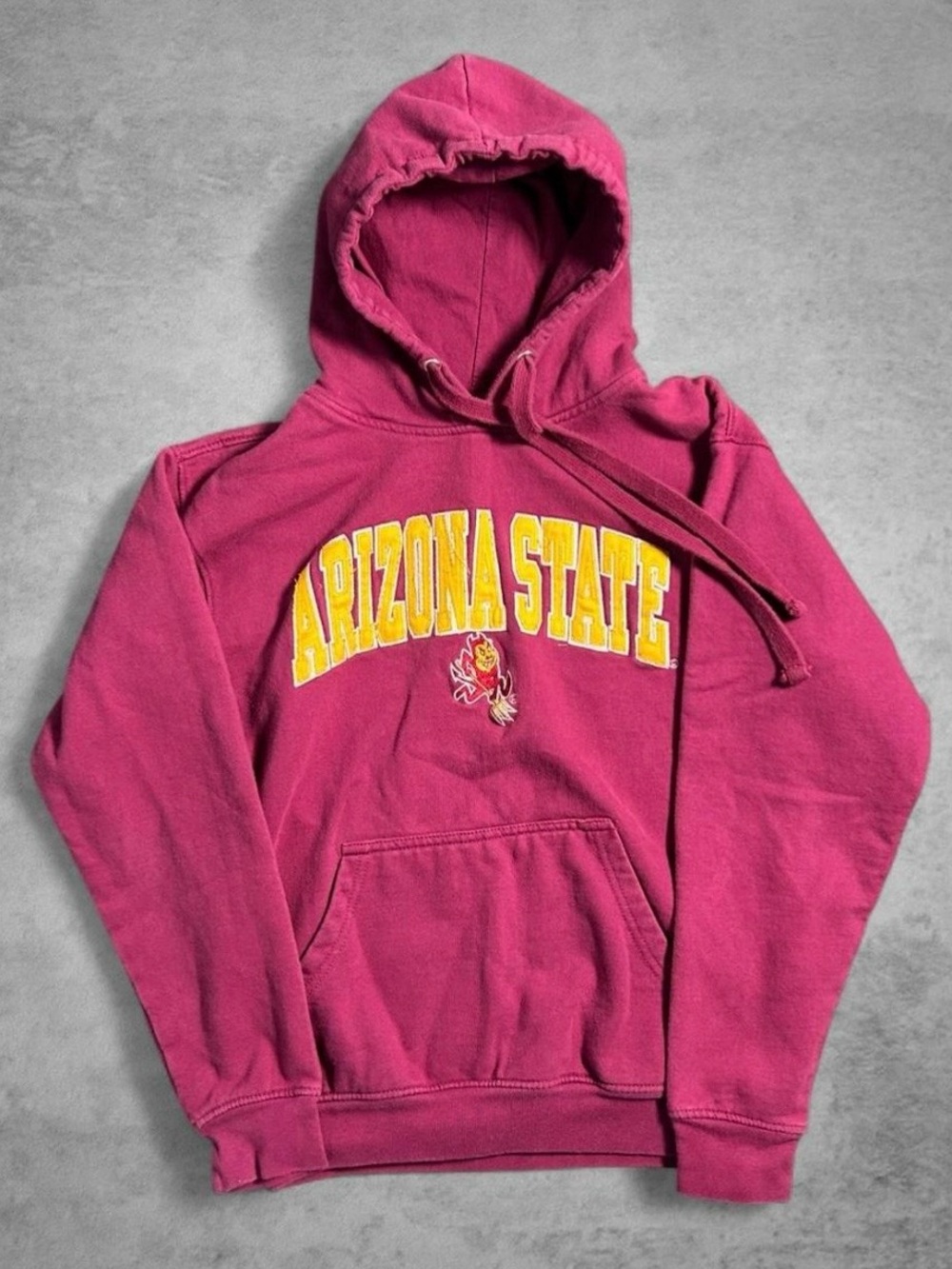 Varsity Pink Pullover Sweatshirt with Navy Label